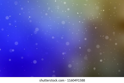 Light Blue, Green vector background with xmas snowflakes. Shining colored illustration with snow in christmas style. New year design for your ad, poster, banner.