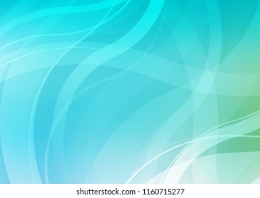 Light Blue, Green vector background with lava shapes. Modern gradient abstract illustration with bandy lines. A completely new marble design for your business.