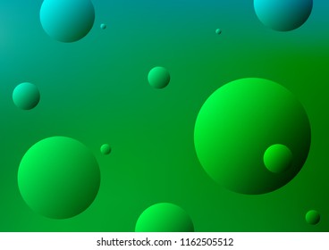 Light Blue, Green vector background with dots. Blurred bubbles on abstract background with colorful gradient. Completely new template for your brand book.