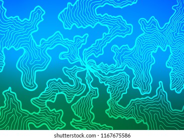 Light Blue, Green vector background with lamp shapes. A vague circumflex abstract illustration with gradient. Marble design for your web site.