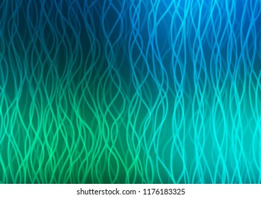 Light Blue, Green vector background with bent lines. A completely new color illustration in marble style. The elegant pattern for brand book.