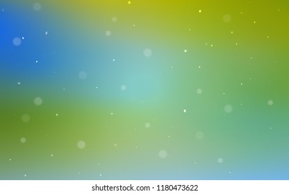 Light Blue, Green vector background with bubbles. Abstract illustration with colored bubbles in nature style. Completely new template for your brand book.