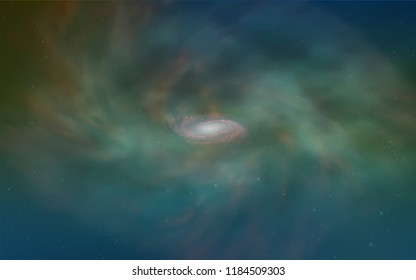 Light Blue, Green vector background with galaxy stars. Shining illustration with sky stars on abstract template. Pattern for astrology websites.