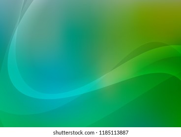Light Blue, Green vector background with bent ribbons. Colorful abstract illustration with gradient lines. The template for cell phone backgrounds.