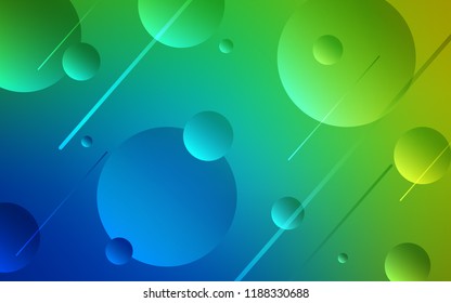 Light Blue, Green vector background with bubbles. Blurred bubbles on abstract background with colorful gradient. Pattern can be used for futuristic ad, booklets.