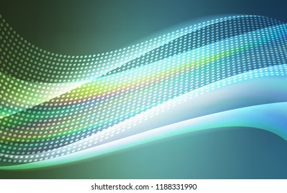 Light Blue, Green vector background with bubbles, lines. Decorative design in abstract style with triangle structure. Pattern for design of window blinds, curtains.