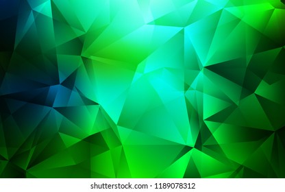 Light Blue, Green vector background with triangles. Modern abstract illustration with colorful triangles. Smart design for your business advert.