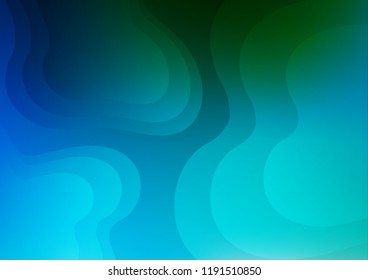 Light Blue, Green vector background with bent ribbons. Shining illustration, which consist of blurred lines, circles. New composition for your brand book.