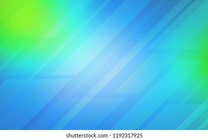 Light Blue, Green vector background with straight lines. Glitter abstract illustration with colored sticks. Best design for your ad, poster, banner.