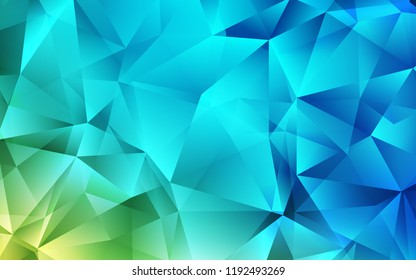 Light Blue, Green vector background with triangles. Illustration with set of colorful triangles. Smart design for your business advert.