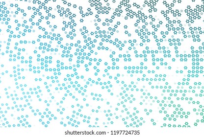 Light Blue, Green vector background with colored stars. Shining colored illustration with stars. The pattern can be used for wrapping gifts.