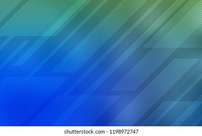 Light Blue, Green vector background with straight lines. Decorative shining illustration with lines on abstract template. Smart design for your business advert.