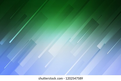 Light Blue, Green vector background with straight lines. Glitter abstract illustration with colored sticks. Pattern for your busines websites.