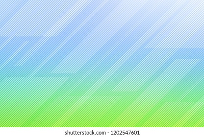 Light Blue, Green vector background with straight lines. Decorative shining illustration with lines on abstract template. Pattern for ads, posters, banners.