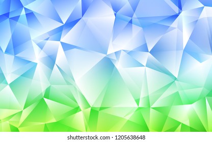Light Blue, Green vector background with triangles. Abstract gradient illustration with triangles. Modern template for your landing page.