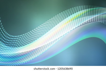 Light Blue, Green vector background with bubbles, lines. Illustration with set of colorful abstract circles and lines. Pattern for futuristic ad, booklets.