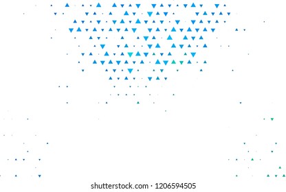 Light Blue, Green vector background with triangles. Triangles on abstract background with colorful gradient. Modern template for your landing page.