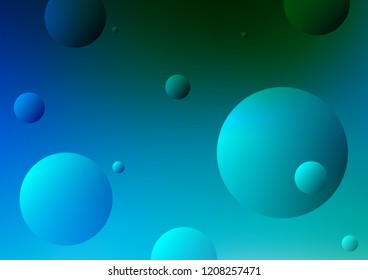 Light Blue, Green vector background with dots. Abstract illustration with colored bubbles in nature style. The pattern can be used for ads, leaflets of liquid.