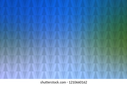 Light Blue, Green vector background with triangles, lines. Abstract gradient illustration with triangles, lines. Template for wallpapers.