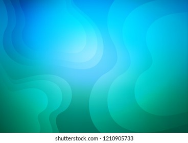 Light Blue, Green vector background with bent lines. Shining crooked illustration in marble style. A completely new template for your business design.