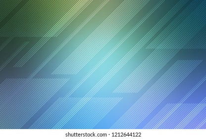 Light Blue, Green vector background with straight lines. Shining colored illustration with sharp stripes. Smart design for your business advert.