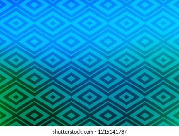 Light Blue, Green vector background with lines, rhombuses. Modern geometric abstract illustration with lines, squares. Pattern for ads, posters, banners.