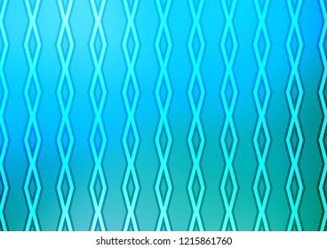 Light Blue, Green vector background with lines, rhombuses. Colorful illustration with lines, cubes on abstract template. Backdrop for TV commercials.