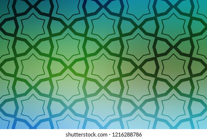 Light Blue, Green vector background with colored stars. Modern geometrical abstract illustration with stars. Best design for your ad, poster, banner.