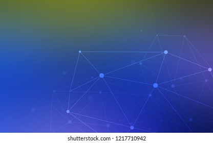 Light Blue, Green vector background with dots and lines. Design with connection of dots and lines on colorful background. Beautiful design for your business advert.