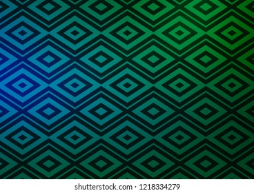 Light Blue, Green vector background with lines, rhombuses. Colorful illustration with lines, cubes on abstract template. Best design for your ad, poster, banner.