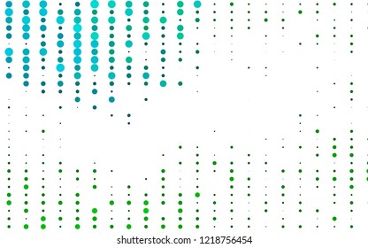 Light Blue, Green vector  background with dots. Beautiful colored illustration with blurred circles in nature style. Beautiful design for your business natural advert.