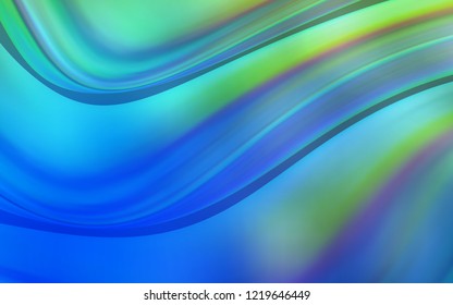 Light Blue, Green vector background with bent lines. Modern gradient abstract illustration with bandy lines. Brand new design for your ads, poster, banner.