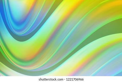 Light Blue, Green vector background with bent ribbons. Brand new colored illustration in marble style with gradient. New composition for your brand book.