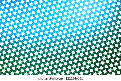 Light Blue, Green vector background with bubbles. Abstract illustration with colored bubbles in nature style. Pattern for beautiful websites.