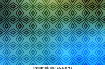 Light Blue, Green vector background with rectangles. Rectangles on abstract background with colorful gradient. Pattern for commercials.