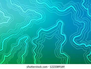 Light Blue, Green vector background with lava shapes. Shining illustration, which consist of blurred lines, circles. Textured wave pattern for backgrounds.