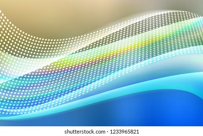 Light Blue, Green vector background with bubbles, lines. Illustration with set of colorful abstract circles and lines. Trendy design for wallpaper, fabric makers.