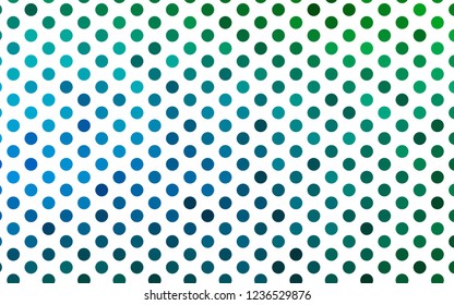 Light Blue, Green vector background with bubbles. Abstract illustration with colored bubbles in nature style. Design for business adverts.