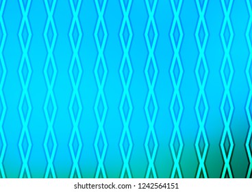 Light Blue, Green vector background with lines, rhombuses. Colorful lines, squares on abstract background with gradient. Smart design for your business advert.