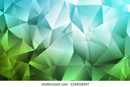 Light Blue, Green vector background with triangles. Glitter abstract illustration with triangular shapes. Pattern for busines ad, booklets, leaflets