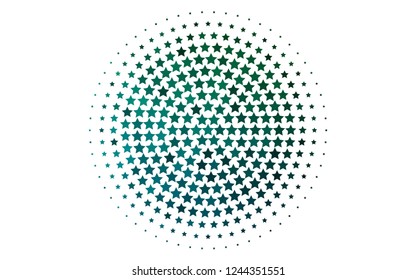 Light Blue, Green vector background with colored stars. Blurred decorative design in simple style with stars. Best design for your ad, poster, banner.
