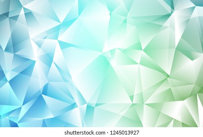 Light Blue, Green vector background with triangles. Decorative design in abstract style with triangles. The template can be used as a background.