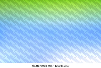 Light Blue, Green vector background with straight lines. Shining colored illustration with sharp stripes. Best design for your ad, poster, banner.