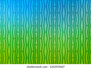 Light Blue, Green vector background with straight lines. Shining colored illustration with narrow lines. The pattern can be used as ads, poster, banner for commercial.