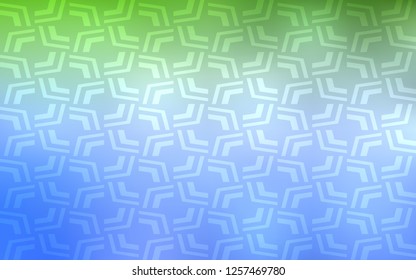 Light Blue, Green vector background with bent lines. An elegant bright illustration with gradient. The template for cell phone backgrounds.