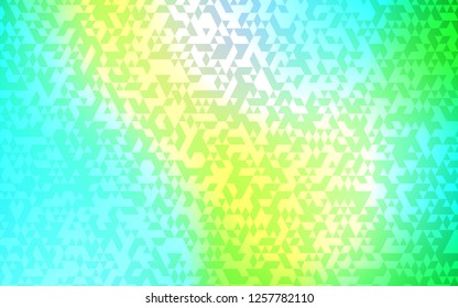 Light Blue, Green vector background with triangles. Beautiful illustration with triangles in nature style. Best design for your ad, poster, banner.