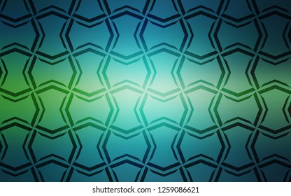 Light Blue, Green vector background with straight lines. Decorative shining illustration with lines on abstract template. Template for your beautiful backgrounds.