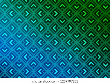 Light Blue, Green vector background with lines, rhombuses. Colorful illustration with lines, cubes on abstract template. Best design for your ad, poster, banner.