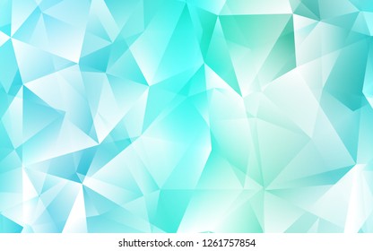 Light Blue, Green vector background with triangles. Triangles on abstract background with colorful gradient. Pattern for commercials.