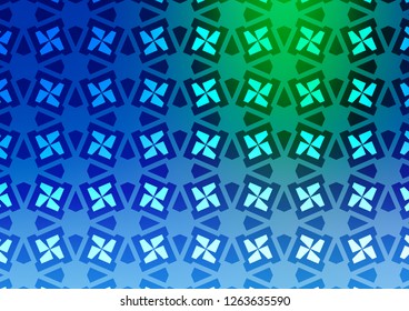Light Blue, Green vector background with triangles, rectangles. Abstract illustration with colorful lines, cubes. Pattern for commercials.